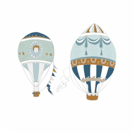DEKORNIK hochwertige Wandsticker 2 Heißluffballons - Set II