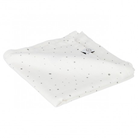 YOSOY - Swaddledecke Baumwollmusselin 100% ORGANIC COTTON GOTS 80x80cm - GREY DOTS