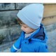 LULLALOVE Premium Beanie aus 100% Merinowolle Gr. S (U 40cm) - BABYBLAU