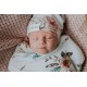 QBANA MAMA Newborn-Set Wrap, Mütze & Haarband - VINTAGE FLOWERS