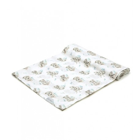 QBANA MAMA Swaddledecke aus 100% Bambusmusselin 120x120cm - KOALA