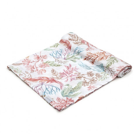 QBANA MAMA Swaddledecke aus 100% Bambusmusselin 120x120cm - FLORA