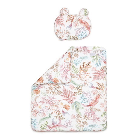 QBANA MAMA - KINDERWAGEN Bettwäsche aus 100% Baumwolle mit "FÜLLUNG" 75x65cm - FLORA