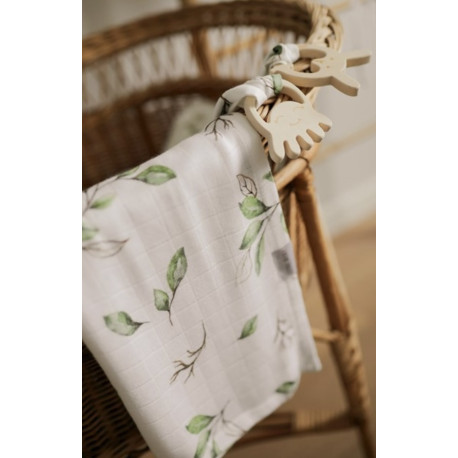 QBANA MAMA Swaddledecke aus 100% Bambusmusselin 120x120cm - NATURE