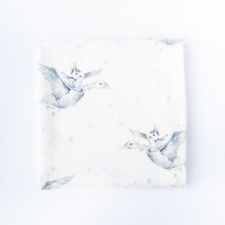 Petit Coco Swaddledecke aus 100% Bambus 120x120cm - HENRY & ANABELL / BLAU